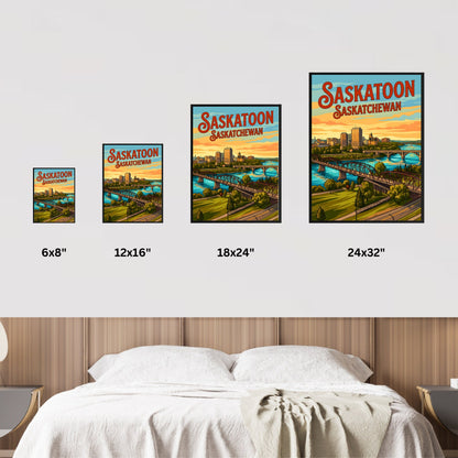 Saskatoon Vintage Travel Poster - Late Afternoon Vibe