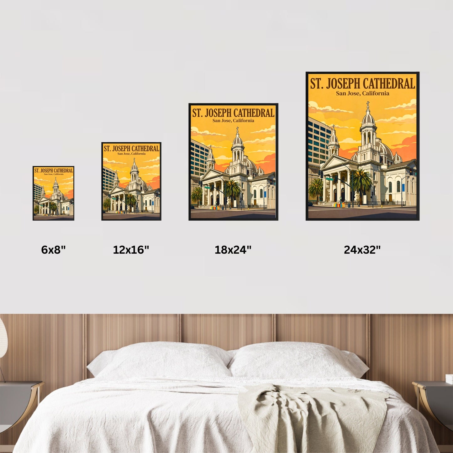 Cathedral Basilica of St. Joseph Vintage Travel Poster -  San Jose, California