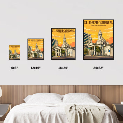 Cathedral Basilica of St. Joseph Vintage Travel Poster -  San Jose, California