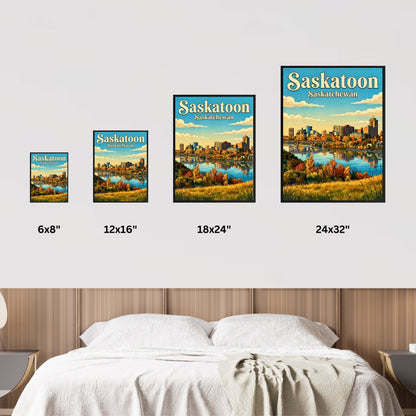 Saskatoon Vintage Travel Poster- Land of Living Skies