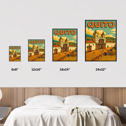 Quito Vintage Travel Poster - Historic Quito – Plaza San Francisco