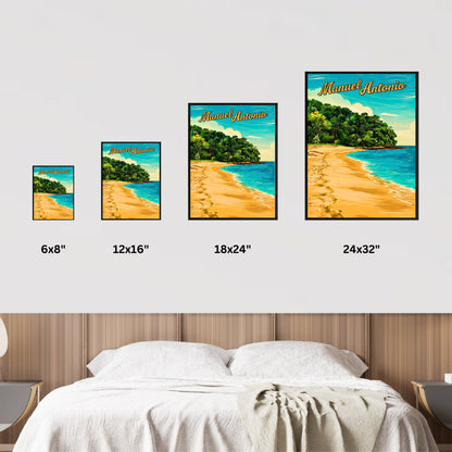Manuel Antonio Vintage Travel Poster - Captivating Serene Beach, Costa Rica