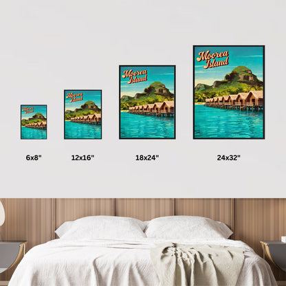 Moorea Island Vintage Travel Poster - Paradise in Polynesia