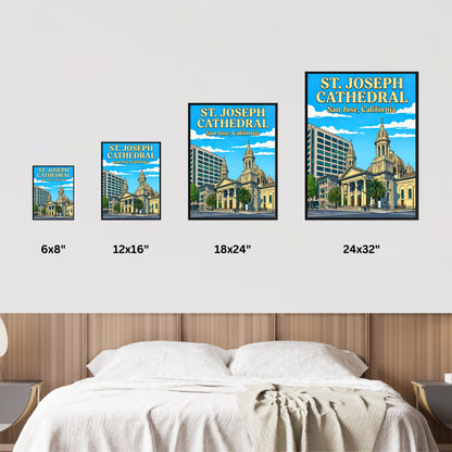St. Joseph CathedralVintage Travel Poster -  Timeless Faith in San Jose