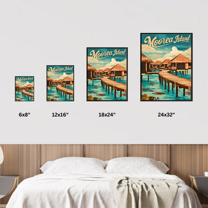 Moorea Island Vintage Travel Poster