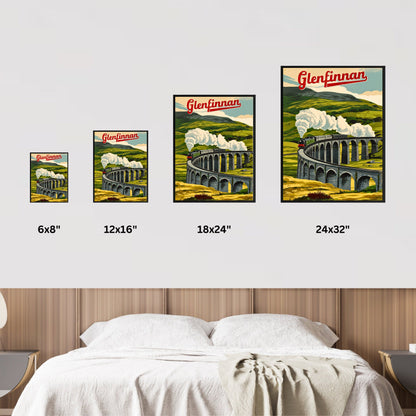 Glinfennan Vintage Travel Poster - Iconic England Train Rail Way
