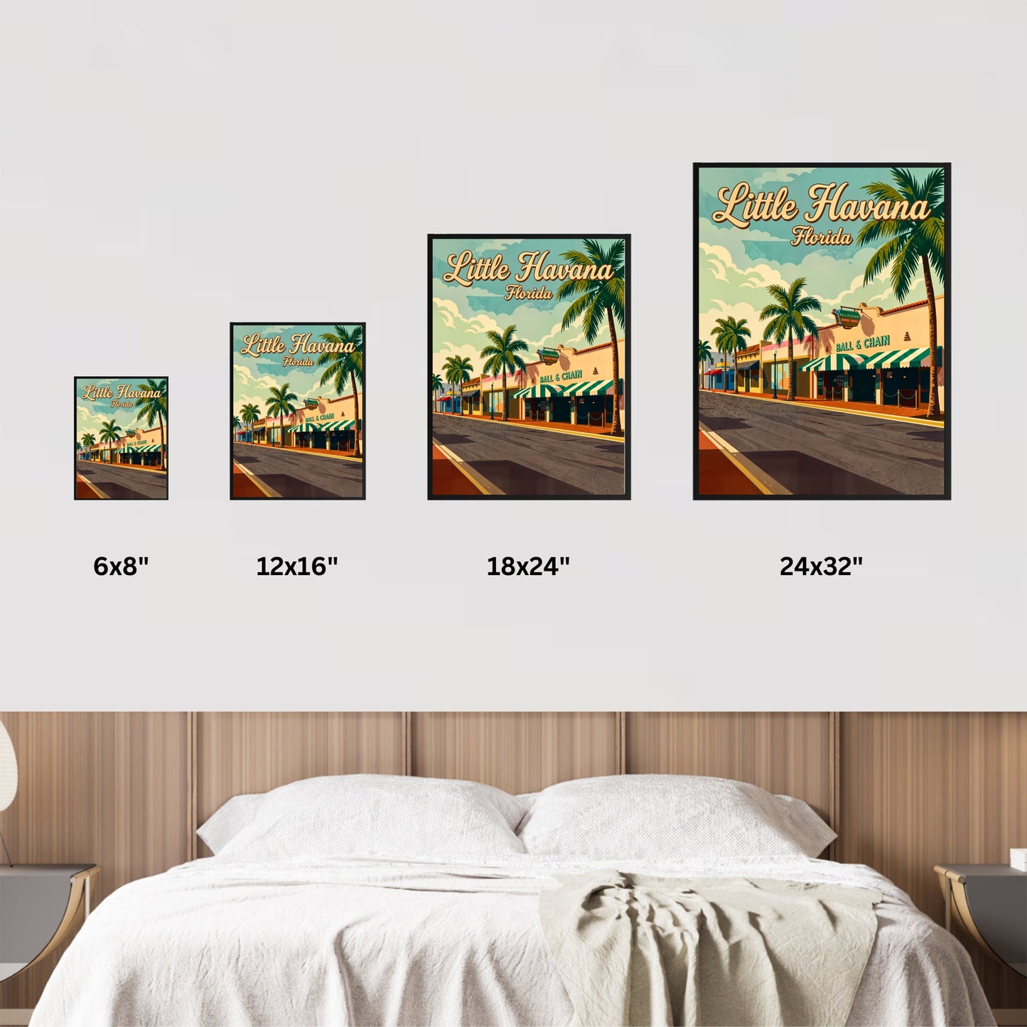 Little Havana Vintage Travel Poster -  Street View Miami, Florida