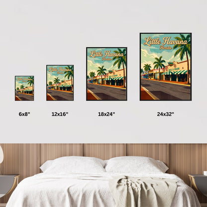 Little Havana Vintage Travel Poster -  Street View Miami, Florida