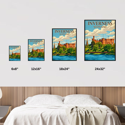 Inverness Vintage Travel Poster- Scotland by the River