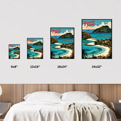 Yasawa Island Vintage Travel Poster - Captivating Island Blue Waters