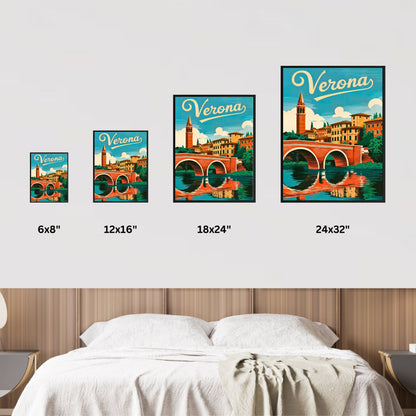 Verona, Italy Vintage Travel Poster - Escape to Enchanting Verona