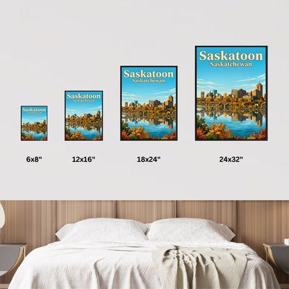 Saskatoon Vintage Travel Poster - Heart of Saskatchewan