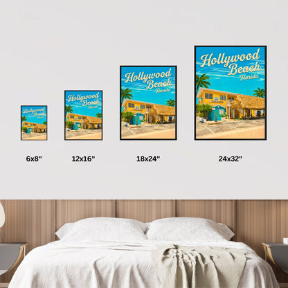 Hollywood Beach Vintage Travel Poster - Florida