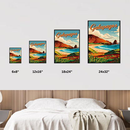 Galapagos Vintage Travel Poster - Captivating Beach Spot View