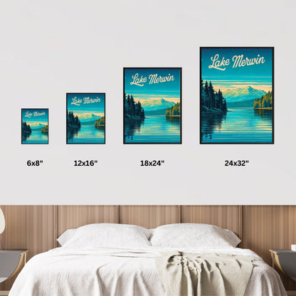 Lake Merwin Vintage Travel Poster - Explore the Beauty of Lake in Washington