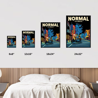 Normal, Illinois Vintage Travel Poster - After Dark