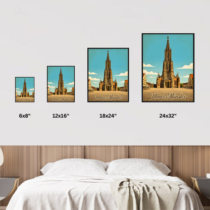 Ulmer Münster Vintage Travel Poster - Germany’s Gothic Icon