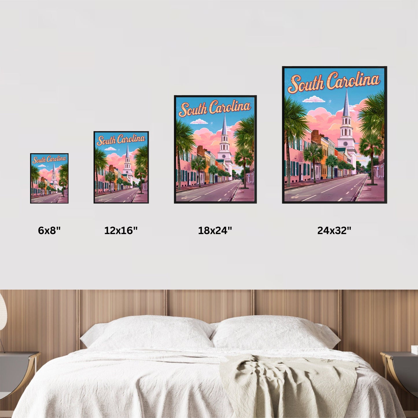 South Carolina Vintage Travel Poster  - Palmetto State Paradise