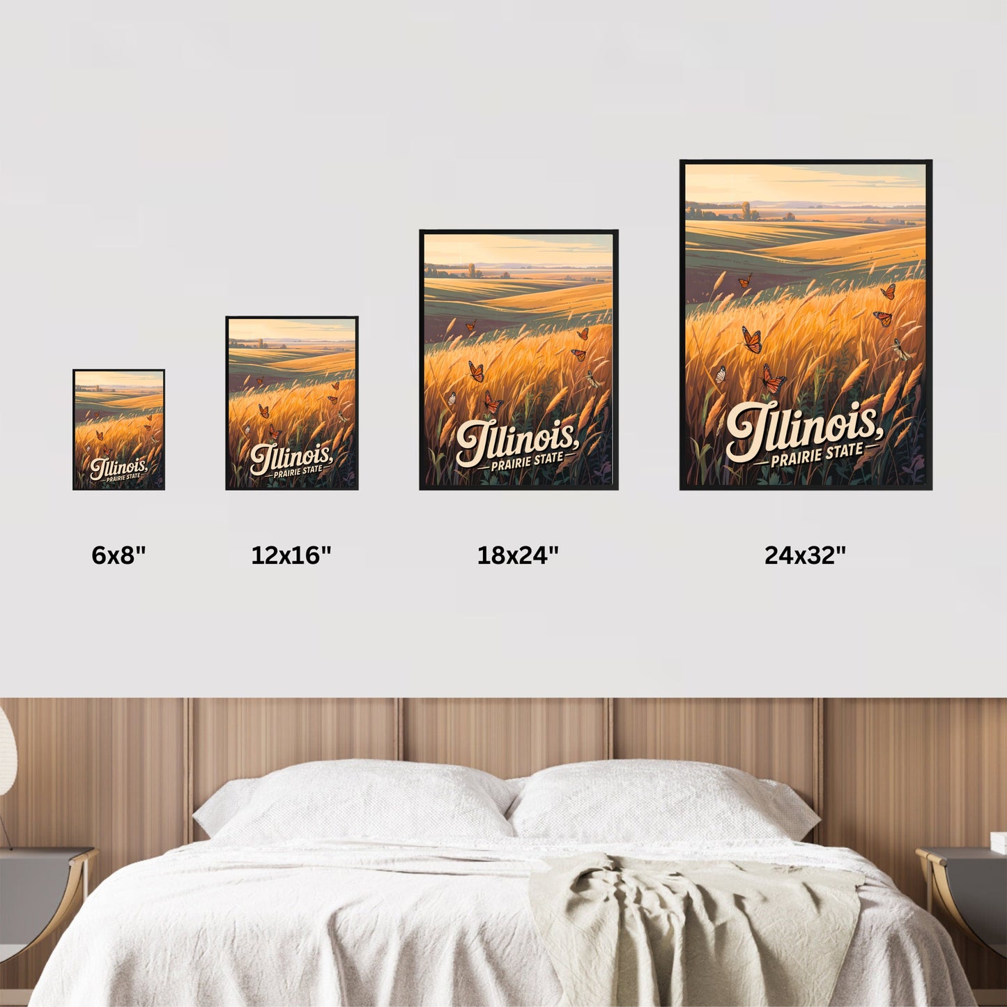 Illinois Vintage Travel Poster -  The Great Illinois Plains