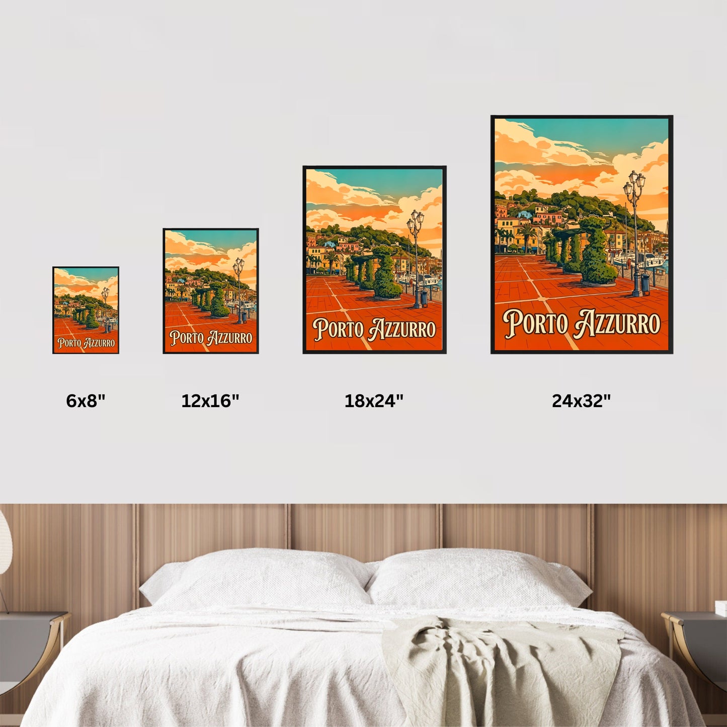 Porto Azzurro Vintage Travel Poster - Colors of Elba