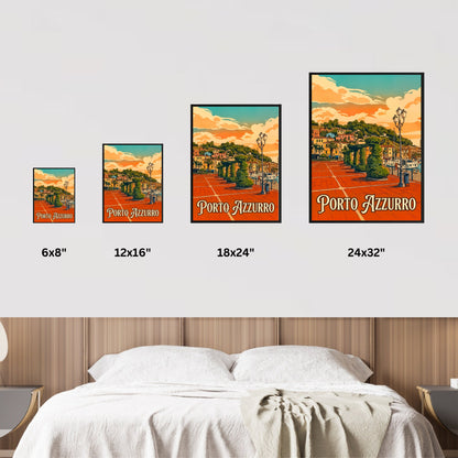 Porto Azzurro Vintage Travel Poster - Colors of Elba