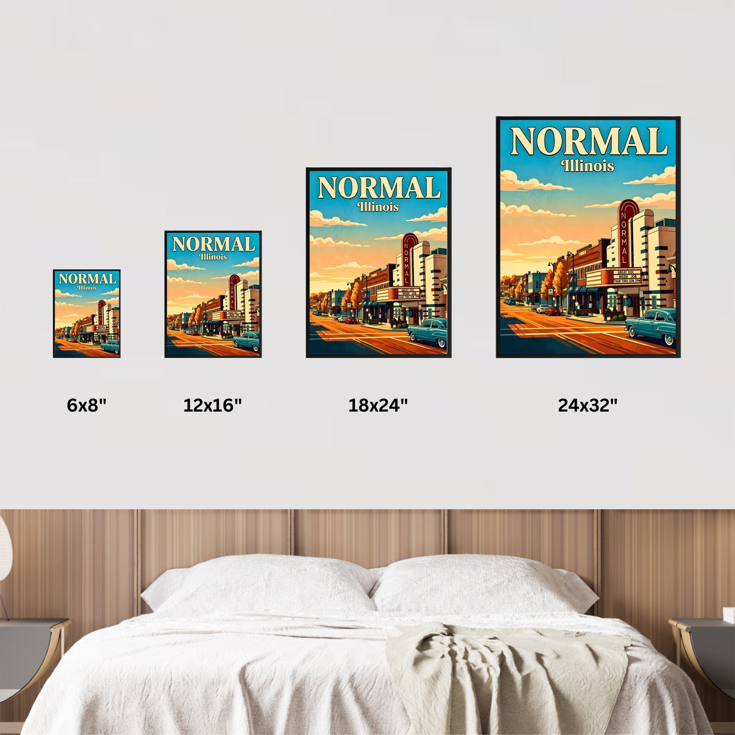 Normal, Illinois Vintage Travel Poster - Captivating Street View
