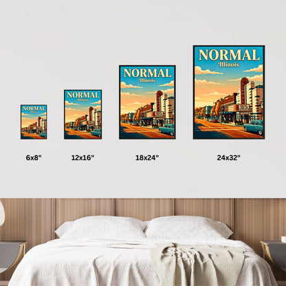 Normal, Illinois Vintage Travel Poster - Captivating Street View
