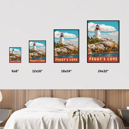 Peggy’s Cove Vintage Travel Poster - Captivating Coastal Calm Canada
