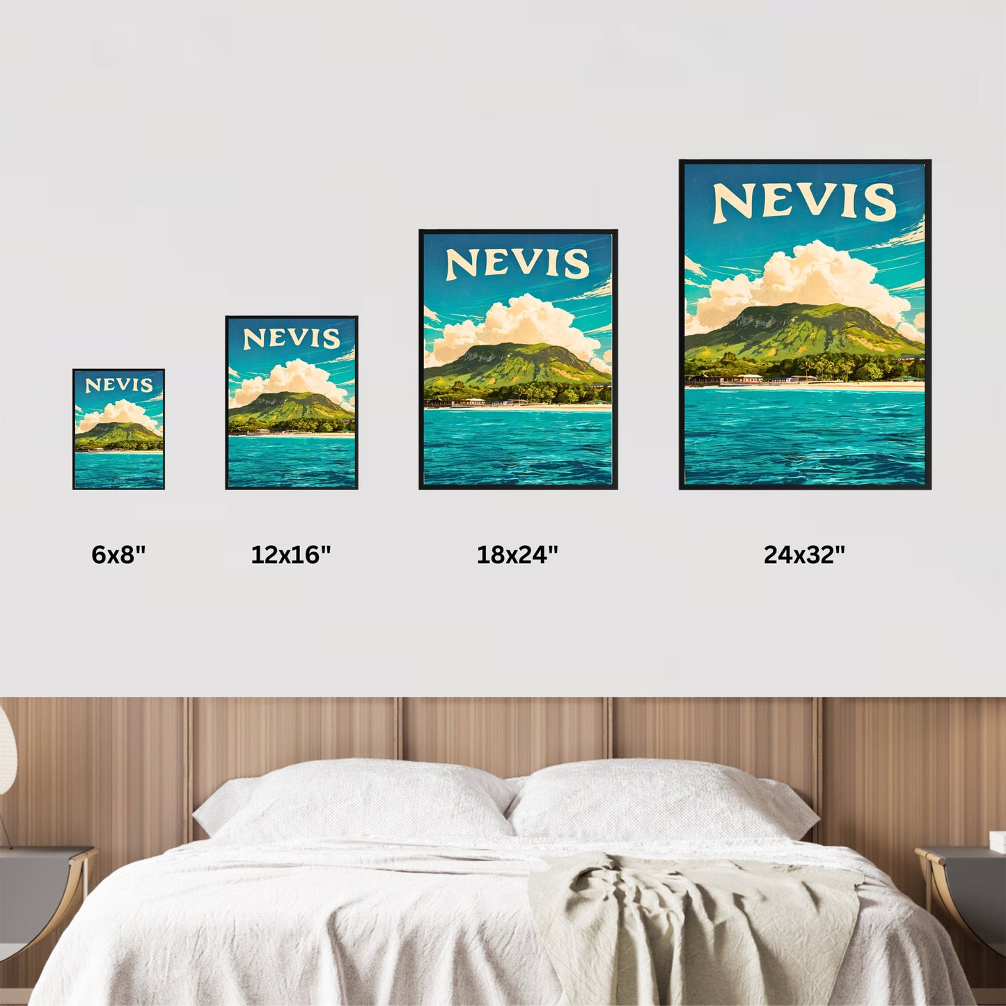 Nevis Vintage Travel Poster - Captivating Island life in Caribbean