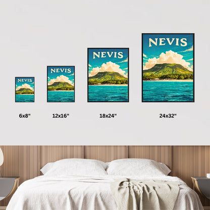Nevis Vintage Travel Poster - Captivating Island life in Caribbean