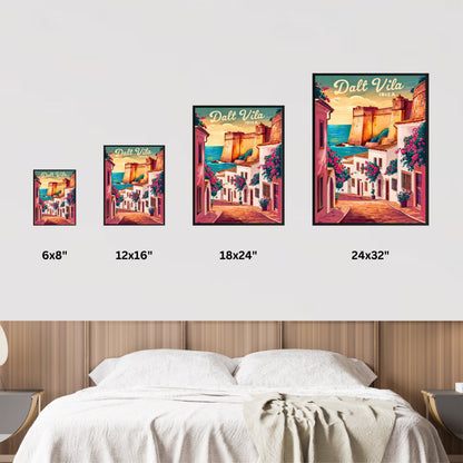 Dalt Vila Vintage Travel Poster - Mesmerizing Street View in Ibiza