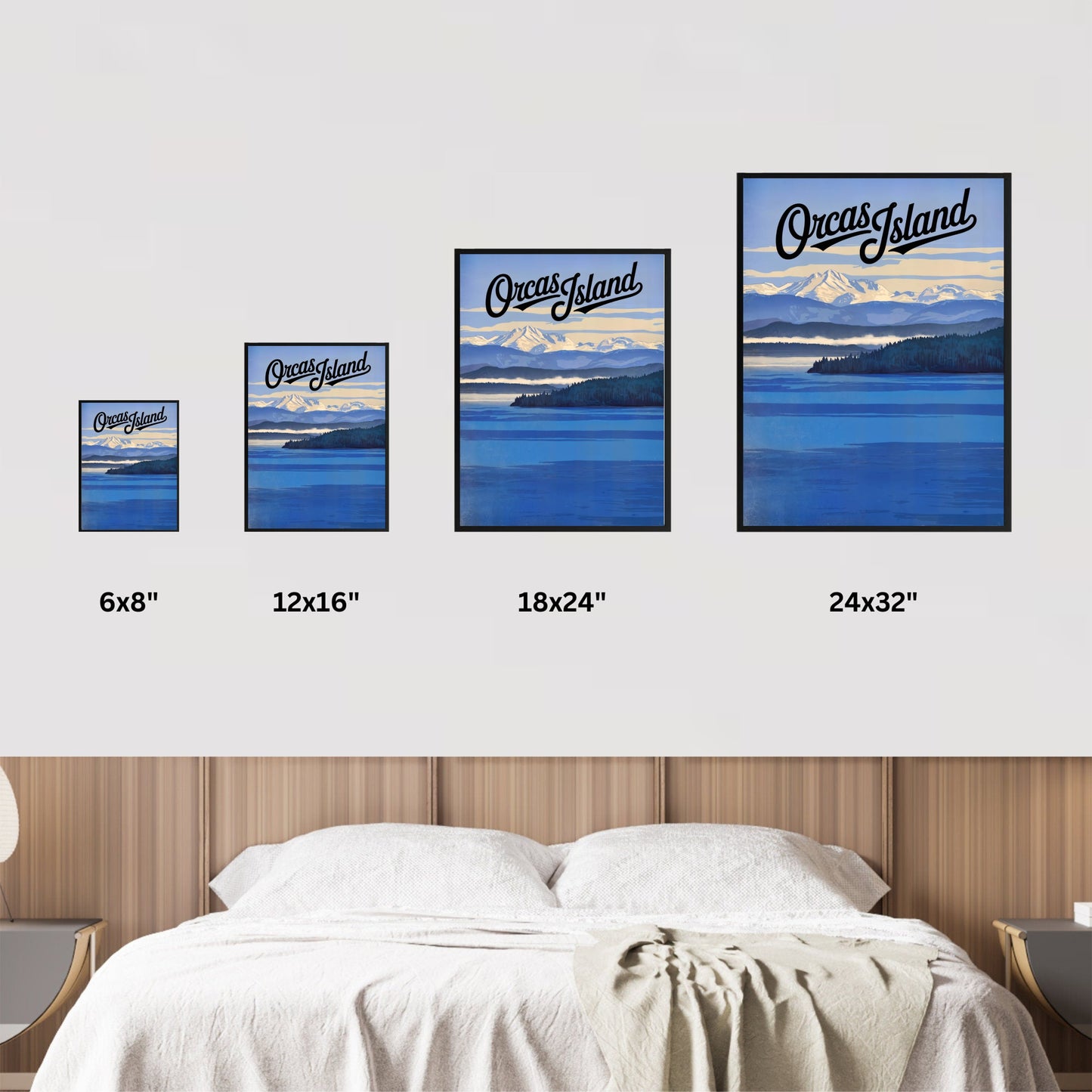 Orcas Island Vintage Travel Poster -  Mount Constitution View – Above the San Juans