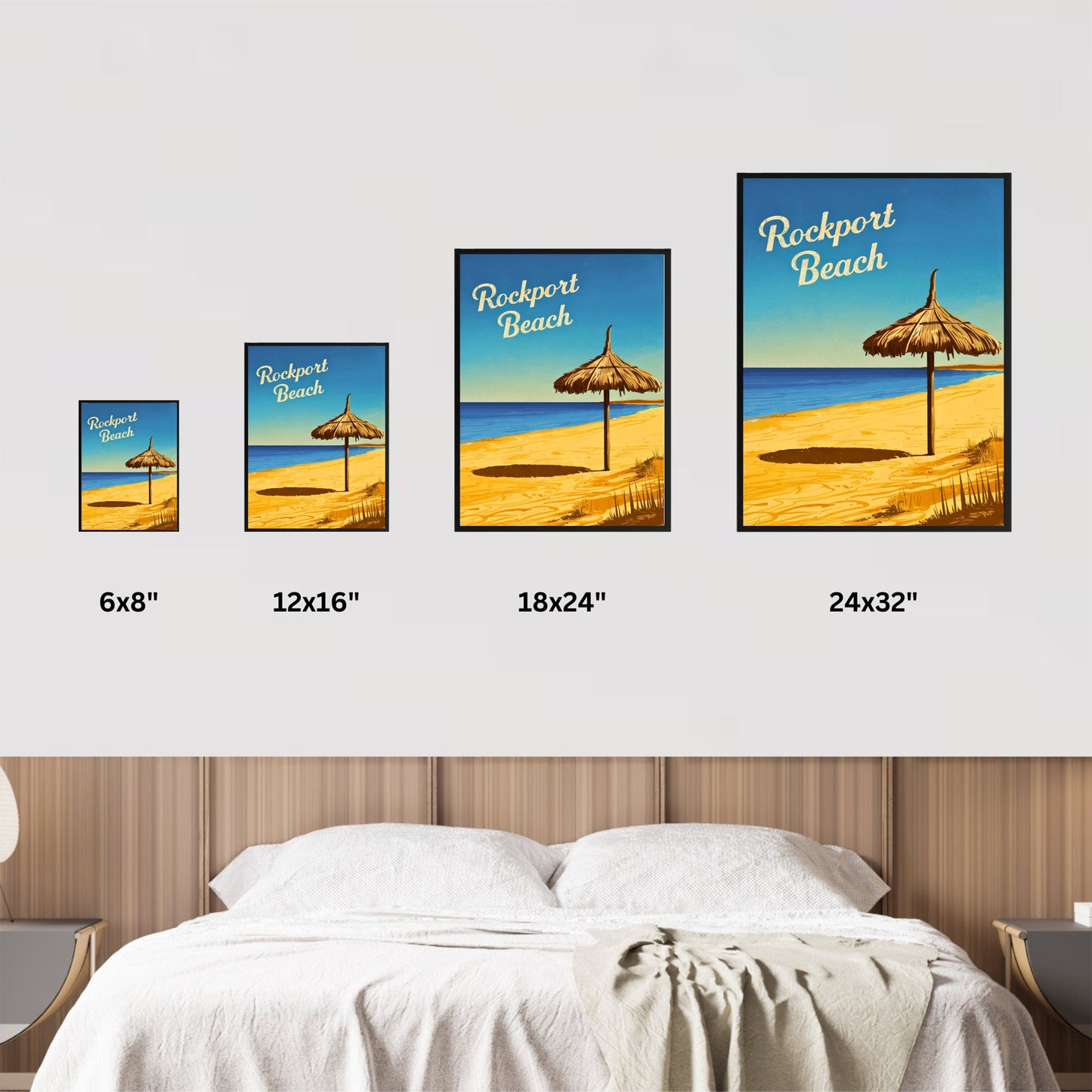 Rockport Beach Vintage Travel Poster  - Serene Beach