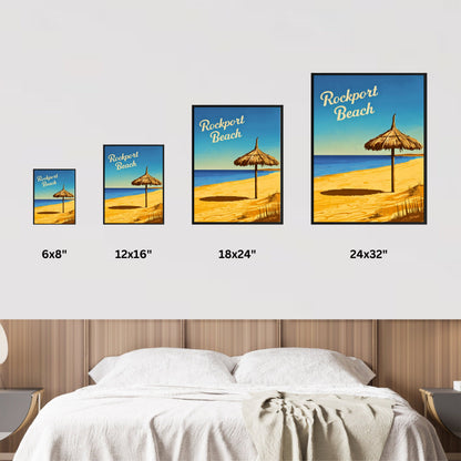 Rockport Beach Vintage Travel Poster  - Serene Beach
