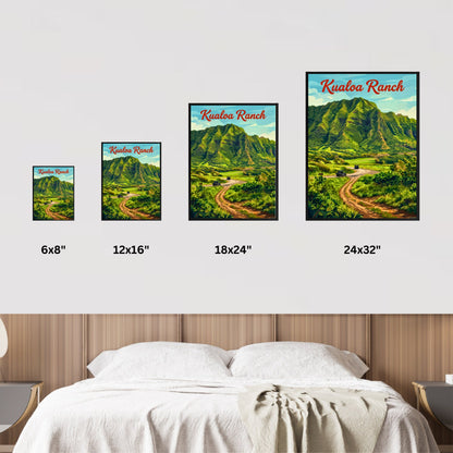 Kualoa Ranch Vintage Travel Poster