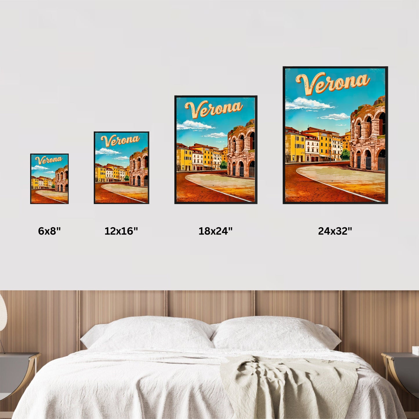 Verona, Italy Vintage Travel Poster  -City of Romance and Ruins