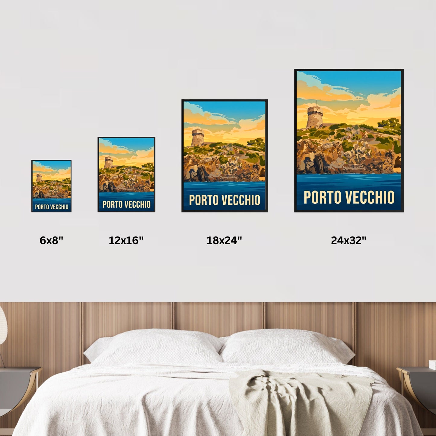 Porto Vecchio Vintage Travel Poster - Hidden Mediterranean Gem