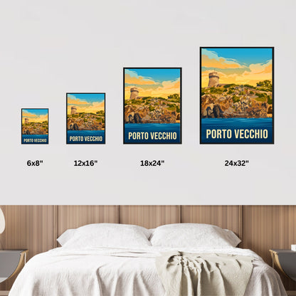 Porto Vecchio Vintage Travel Poster - Hidden Mediterranean Gem