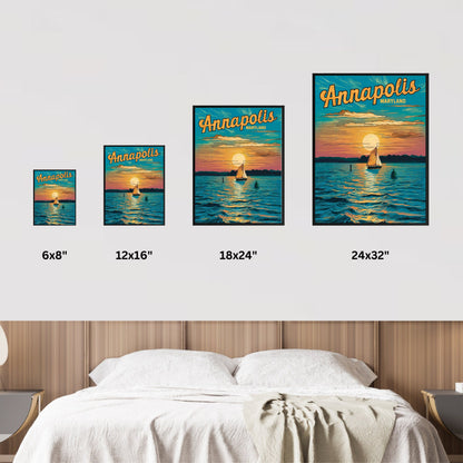 Annapolis Vintage Travel Poster - Nautical Heart of Maryland