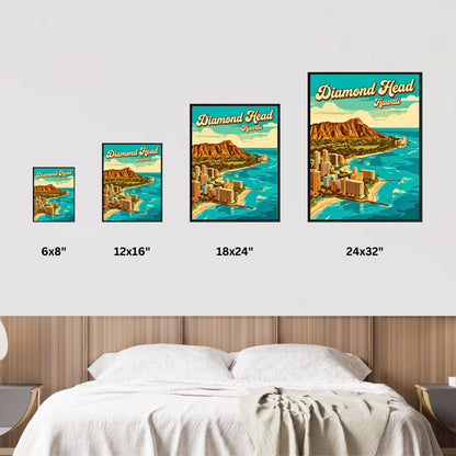 Diamond Head Vintage Travel Poster - Horizon