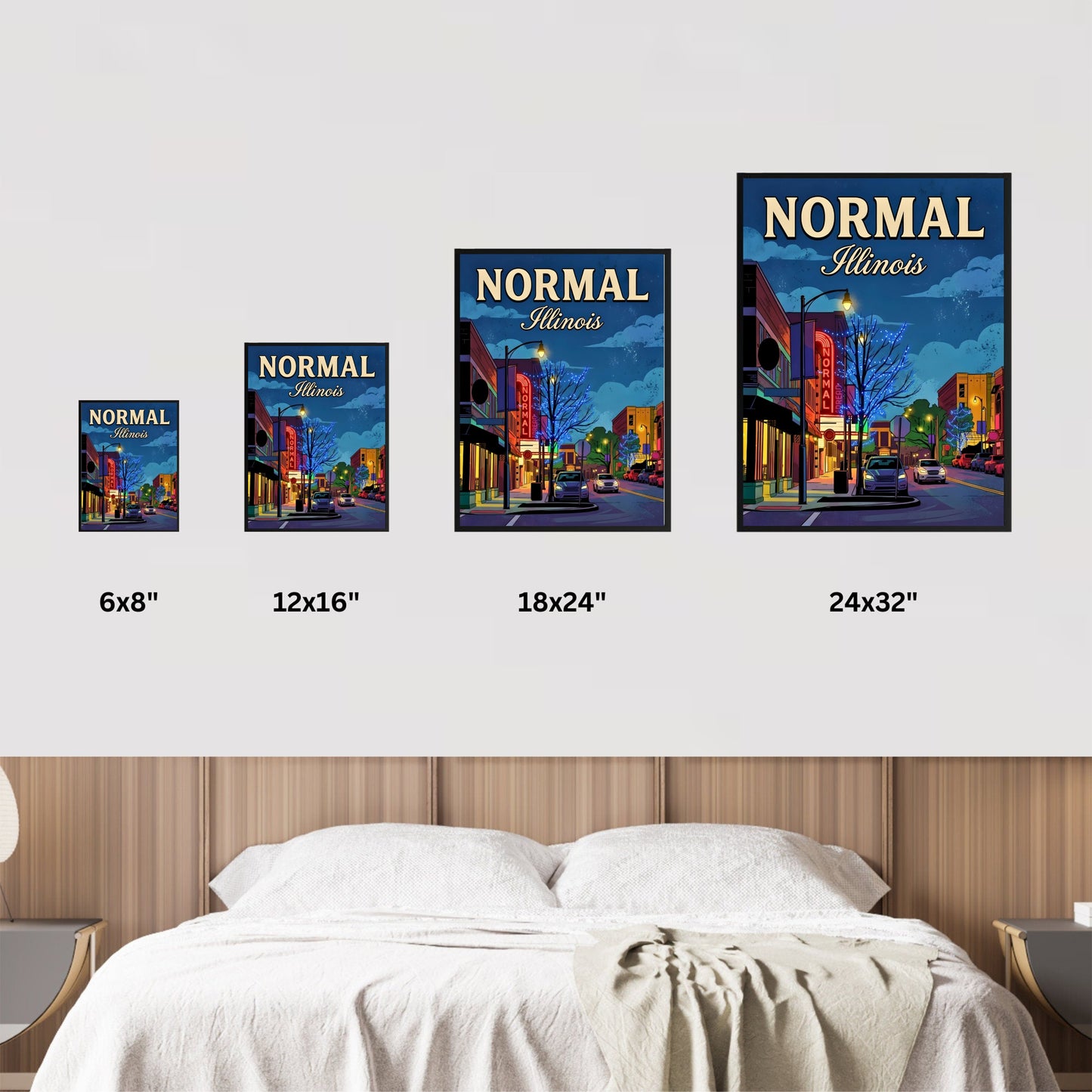 Normal, Illinois Vintage Travel Poster - Midnight in Uptown