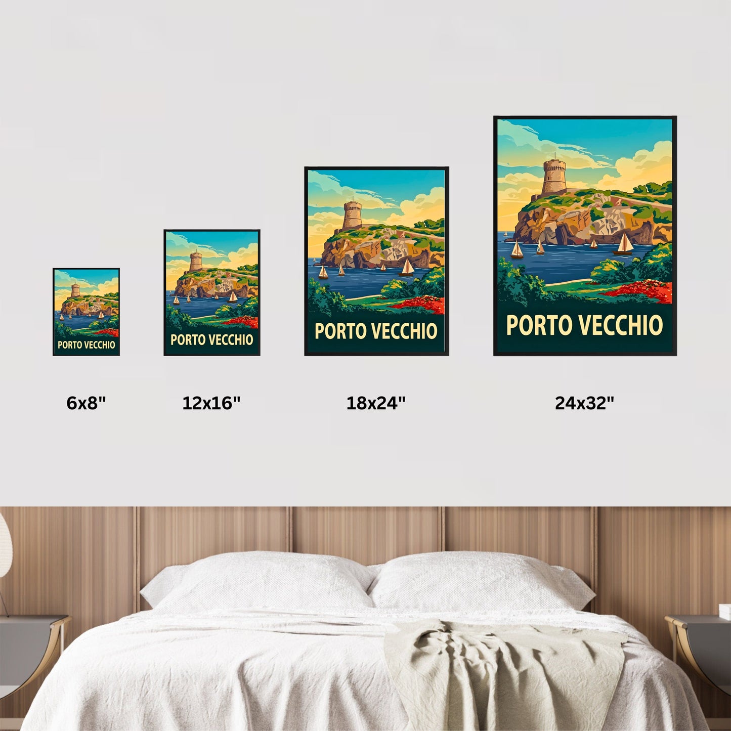 Porto Vecchio Vintage Travel Poster - Timeless Coastal Beauty