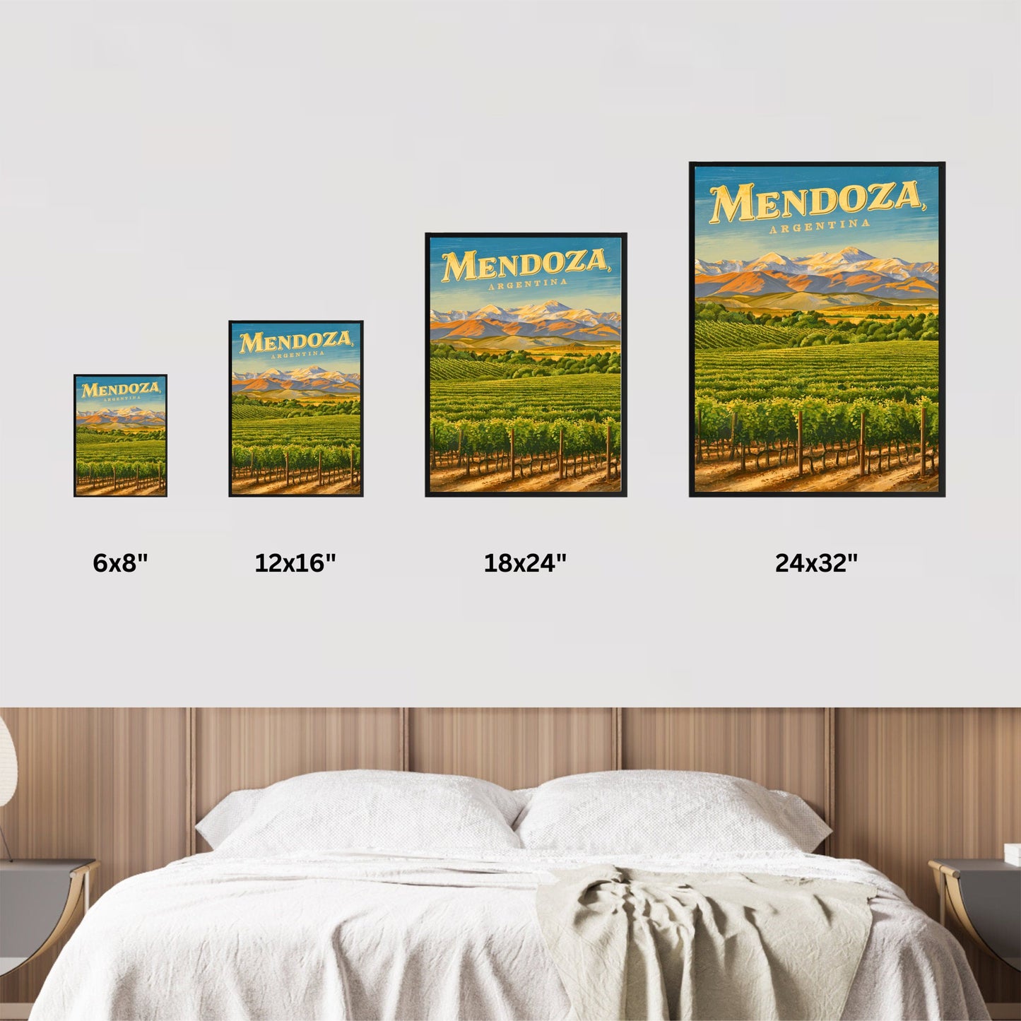 Mendoza Vintage Travel Poster - Captivating View of Argentina Vineyard Landmark