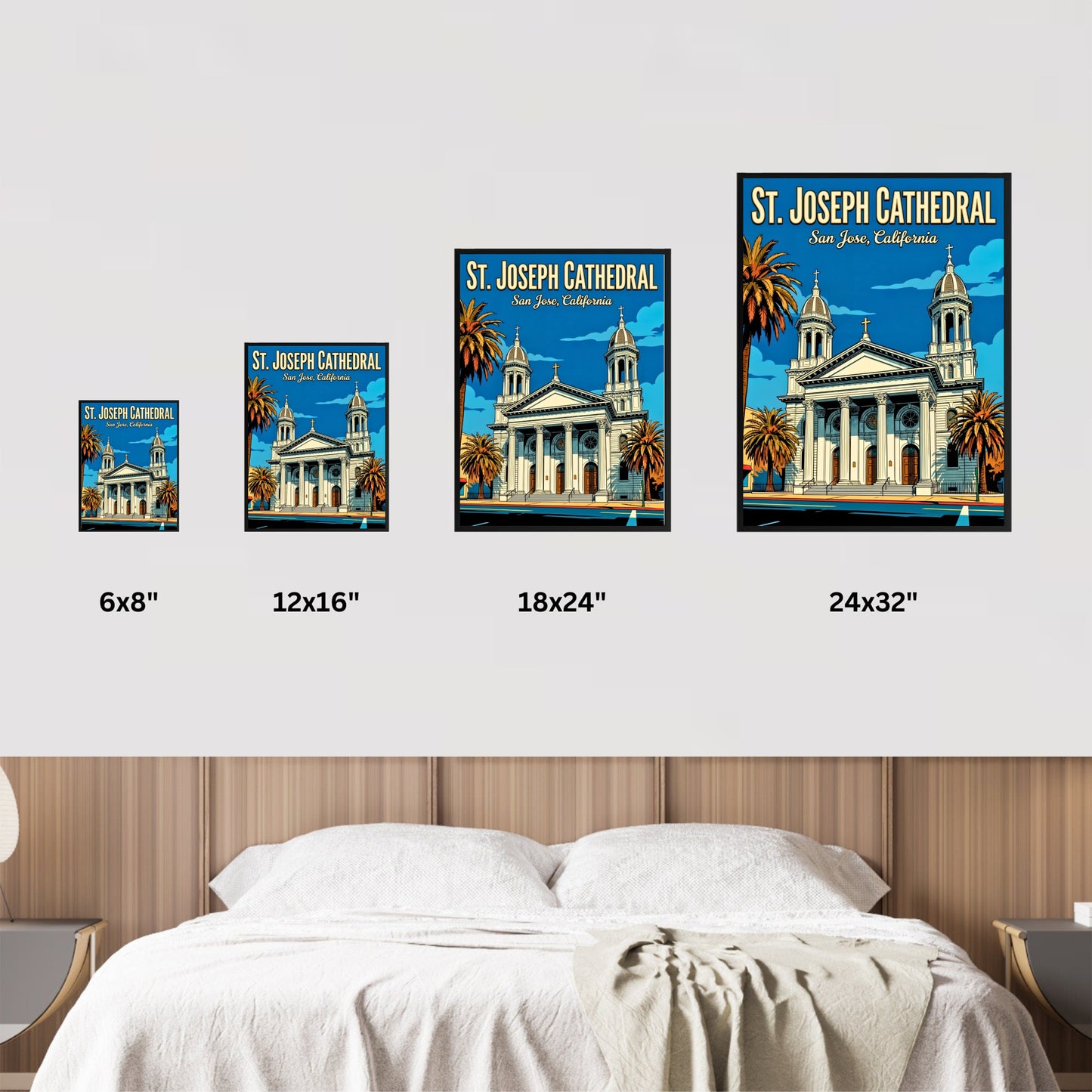St. Joseph Cathedral Vintage Travel Poster -  Faith in the Heart of Silicon Valley