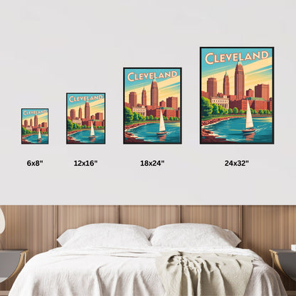 Cleveland Vintage Travel Poster - Lake Erie