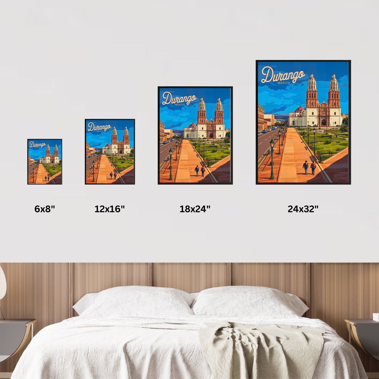 Durango, Mexico Vintage Travel Poster - City of Towers and Faith