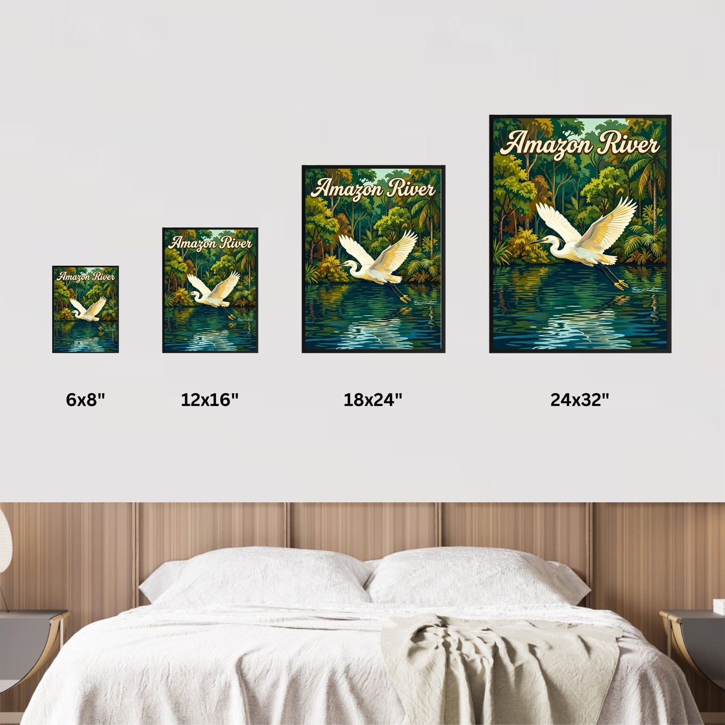 Amazon River Vintage Travel Poster  - Jungle River Flight