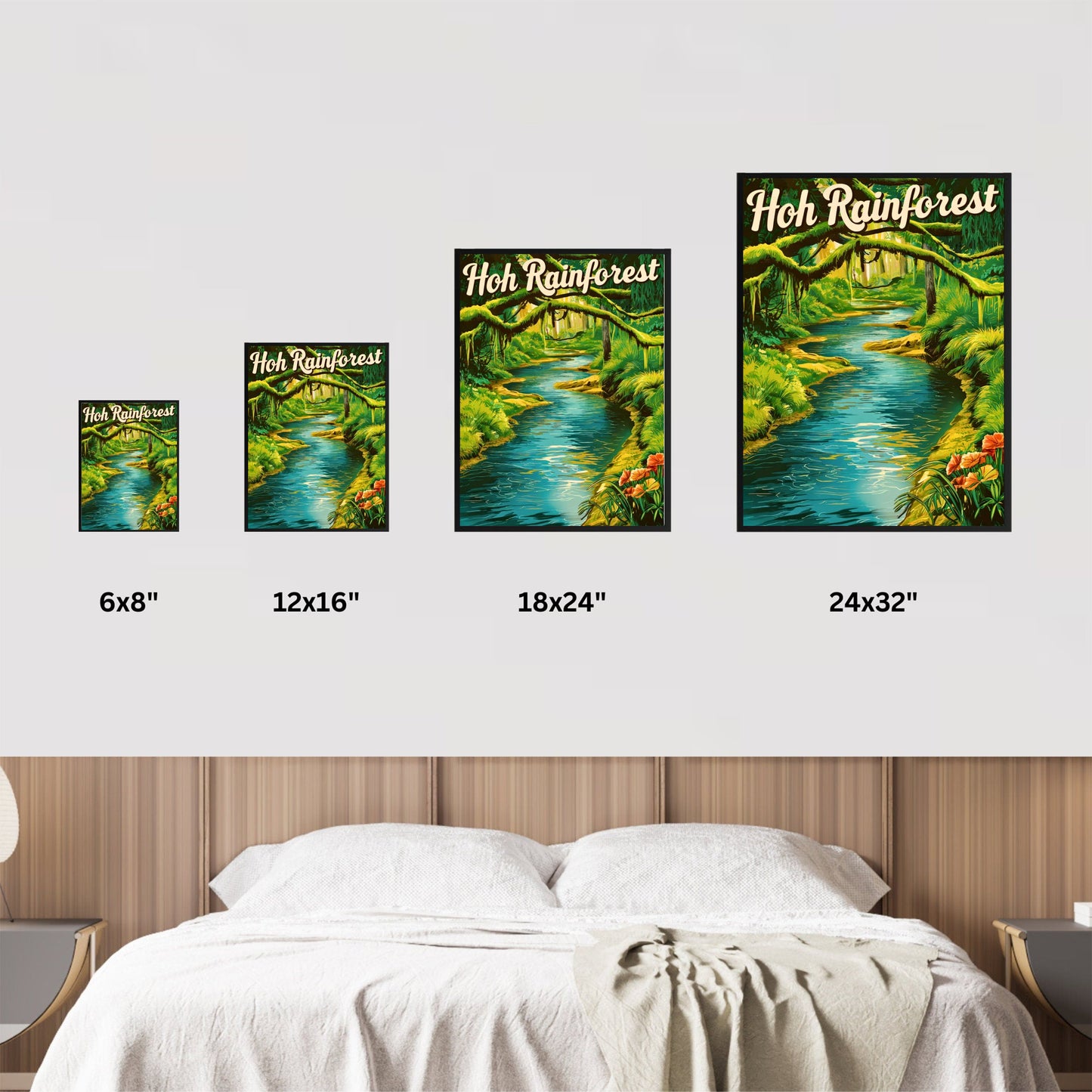 Hoh Rainforest Vintage Travel Poster - Olympic National Park