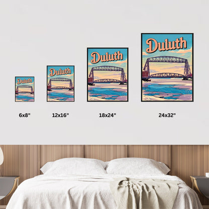 Duluth Vintage Travel Poster - Iconic Bridge