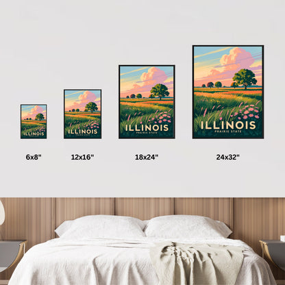 Illinois Vintage Travel Poster -  Land of the Prairie